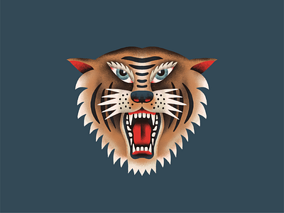 Tiger hand drawn illustration logo tiger