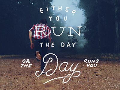 Run the Day hand drawn lettering run type typography vintage