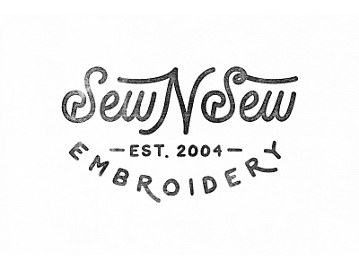 Sew N Sew embroidery hand drawn lettering logo logo design sew type typography vintage