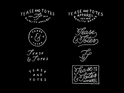 Tease and Totes hand drawn lettering logo logo design type typography vintage