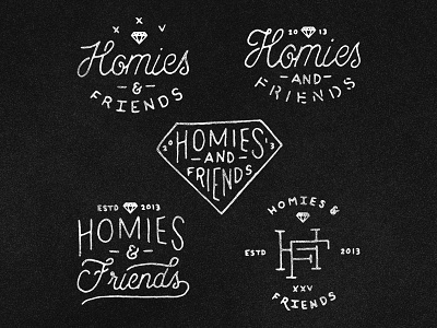 Homies and Friends branding hand drawn lettering logo logo design type typography vintage