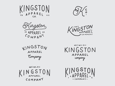 Kingston Apparel Co. branding hand drawn hand lettering lettering logo typography vintage