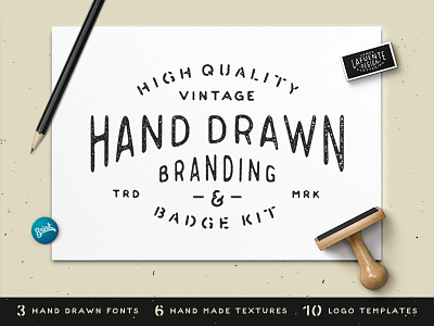 Hand Drawn Branding & Badge Kit badge branding hand drawn hand lettering lettering logo logo design vintage