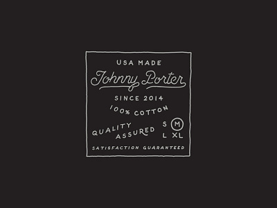 Johnny Porter T-Shirt Label branding hand drawn hand lettering label lettering type typography