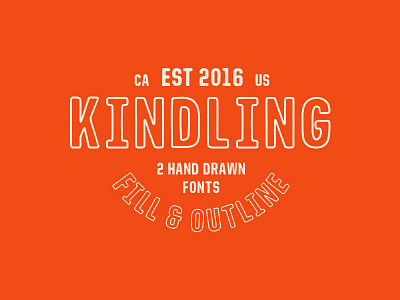 Kindling - Hand Drawn Font condensed font hand drawn lettering outline sans serif type typeface typography vintage