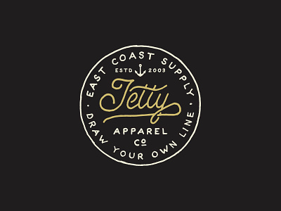 Jetty Apparel Co. badge branding hand drawn hand lettering lettering logo typography vintage