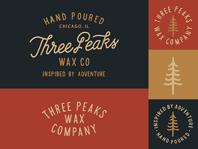 Three Peaks badge branding hand drawn hand lettering logo typography vintage