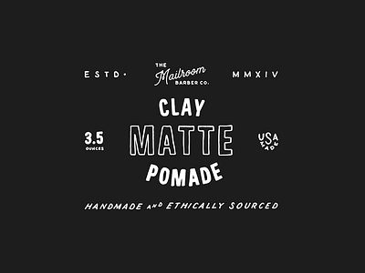 Clay Pomade Label v2 barber hand drawn label lettering pomade typography