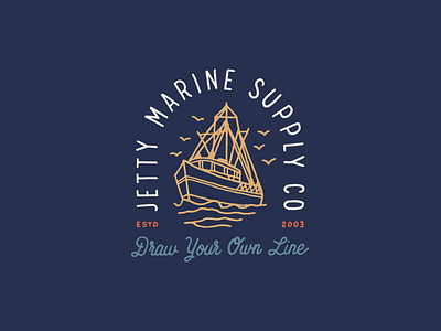 Jetty SS19 boat fishing hand drawn illustration lettering typography