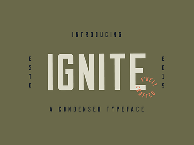 Ignite (Free Font) badge branding font free hand drawn hand lettering retro typography vintage