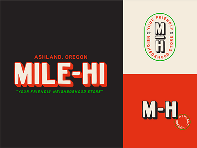 Mile-Hi branding lettering logo typography vintage