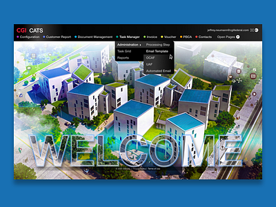 CGI CATS Welcome Screen design ui web