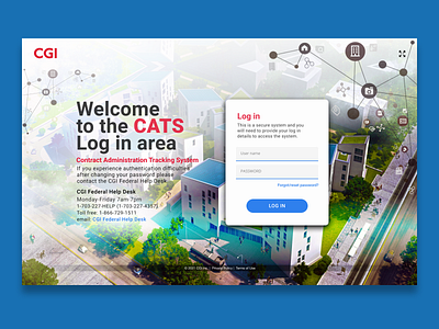 CGI CATS Log in Screen design ui web