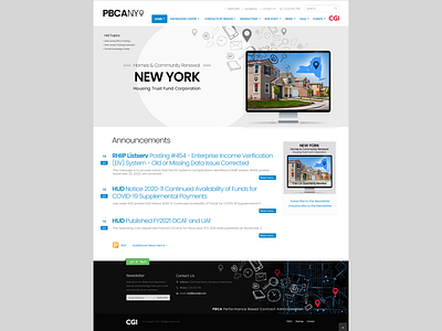 PBCA Home branding design ui website