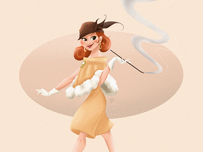 Stylin’ 50s cigarette class classy fashion illustrate illustration procreate sassy smoke