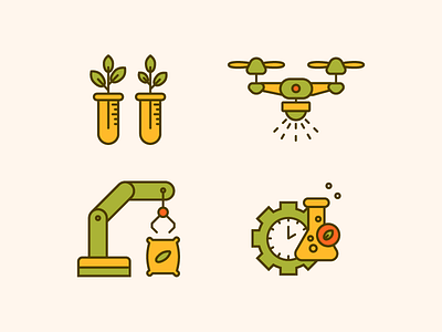 Smart farm set of icons