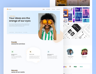 Orange labs Landing Page branding design minimal ui ux web web design