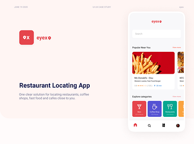 Restaurant Locator app Ui Ux case study app app design design figma food app minimal mobile ui ux