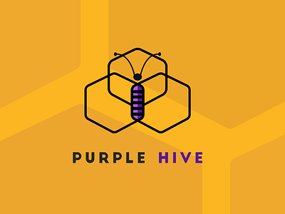 Purplehive branding design flat illustration illustrations logo minimal