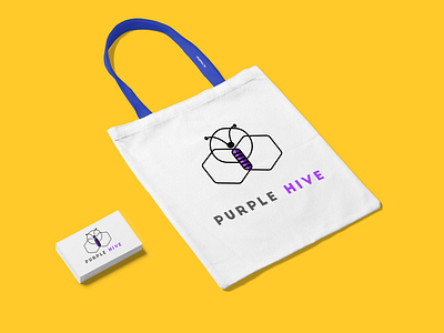 Purple Hive branding design illustrations logo typography