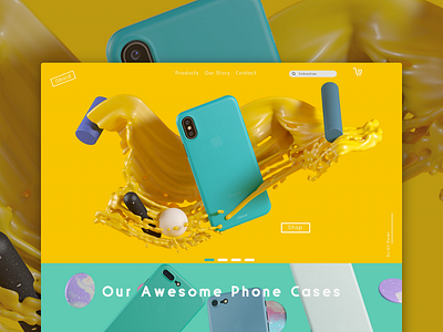 Qboid adobe adobexd blue web web design website xd yellow