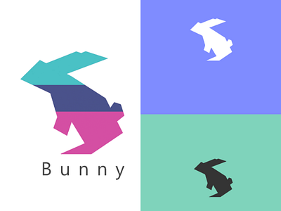 Bunny logo adobe blue brand bunny green logo photoshop rabbit
