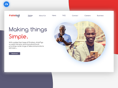 Airtel Tigo Website Redesign. adobexd branding design ui ux web webdesign xd design