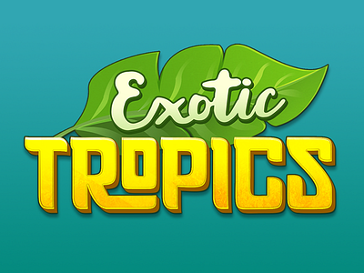 Exotic Tropics Branding big fish branding casino exotic leaf logo rainforest reels slot machine slots tropical tropics
