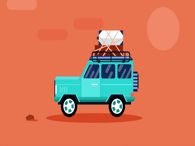 car reanimate aftereffects animation flat illustration