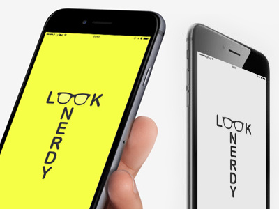 LOOK NERDY_2View black branding devices iphone lens logo look looknerdy nerdy specs spectacles yellow