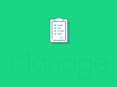 Manage blue filled flat green icon line icon manage navy shadow