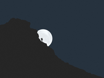 Alone Challenger alone black blue challenge dawn dusk moon mountain mrexprt night person sky white