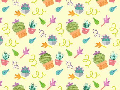 Cacti print cacti design pattern succulent whimsy