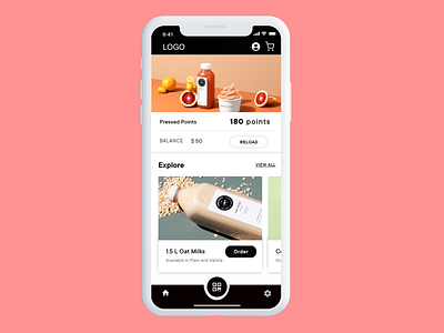 Mobile Homepage of Juice Delivery Service