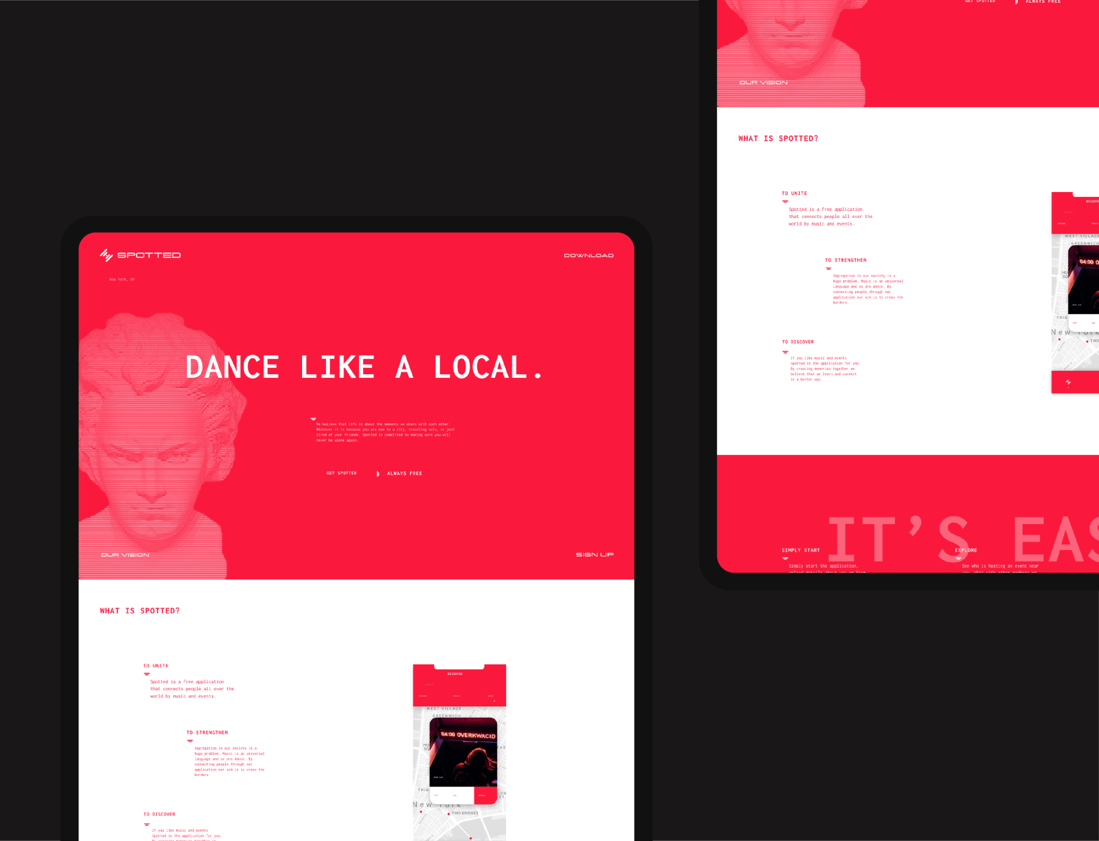 Spotted microsite by Sara Lundberg on Dribbble