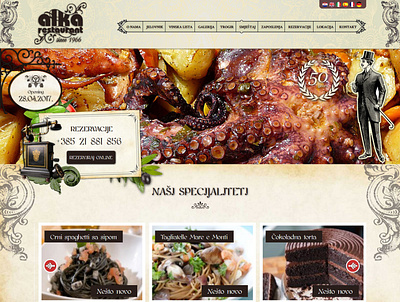 Restaurant Alka website css graphic design html retro design web design website