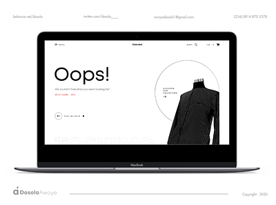 Error 404 branding design minimal typography ui ux web