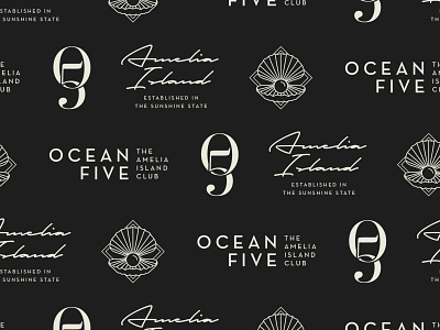 Ocean Five Assets badge badge design badge logo black and white branding clean icon icon set island logo minimal minimalist minimalist logo minimalistic modern modern logo restaurant typography vector