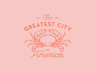 The Greatest City in America america badge branding crab illustration lockup logo typography