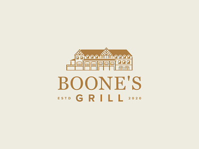 Boone's Building architecture brand identity branding building clean design elegant illustration logo restaurant restaurant branding restaurant logo vector