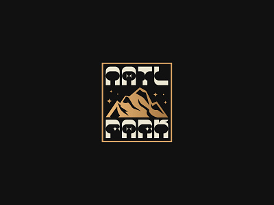 NASA meets National Parks badge branding design gold foil landscape logo mountain mountains nasa space stars typography vector