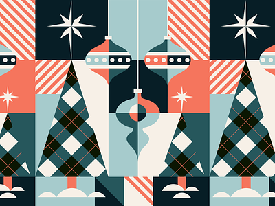 2020 Christmas Card christmas color block design flat geometric geometric art holidays illustration merry christmas ornament pattern pattern design patterns plaid snow texture vector winter