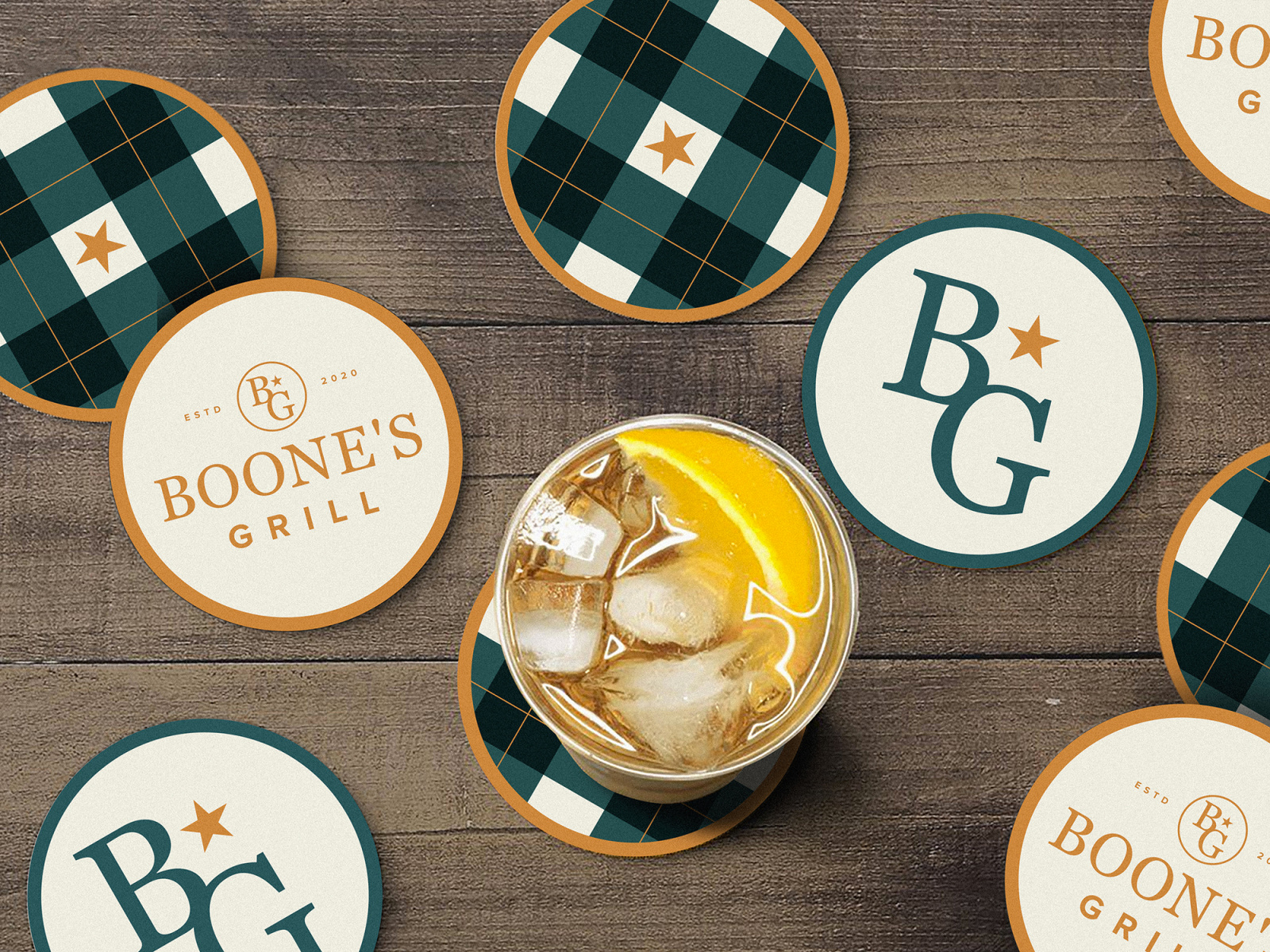 Boone's Grill Coasters by Katie Connolly on Dribbble