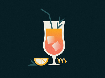 I’ll Take Two clean drink drinks flat gradient gradient color gradient design gradient logo gradients grain illustration rebound shapes simple texture tropical vector