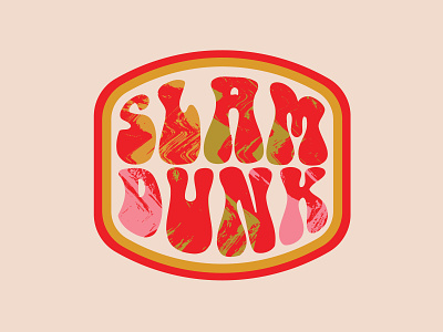 Slam Dunk basketball groovy hippie hippy logo retro sixties slam dunk texture typeography