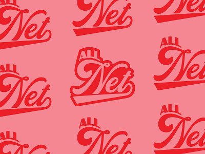 All Net baseball basketball bold groovy hippie hippy pink red retro sixties sports sports logo sticker typography
