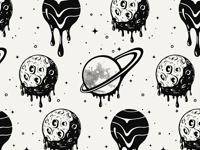 Solar System Assets black and white digital assets freehand liquid liquify mars moon planet planet earth procreate procreate app procreate art procreate brushes procreateapp saturn sketch space stars texture tutorial