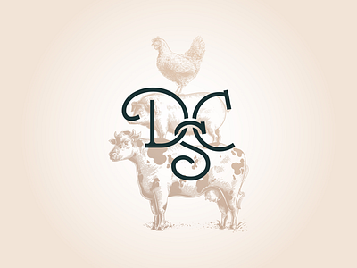 DSC Monogram branding calligraphy chicken classic cow cursive downtown elegant farm food gold illustration logo monogram pig restaurant supper timeless typography