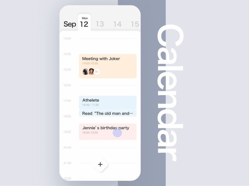 D006: Calendar App animation app app animation clean design ux