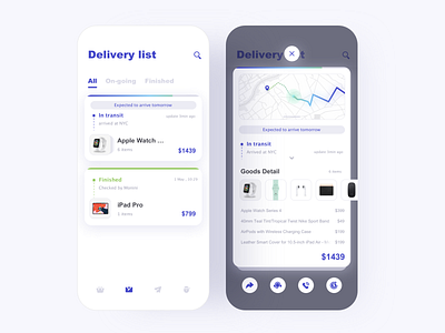 D008: Delivery List clean delivery list design mobile phone ui ux